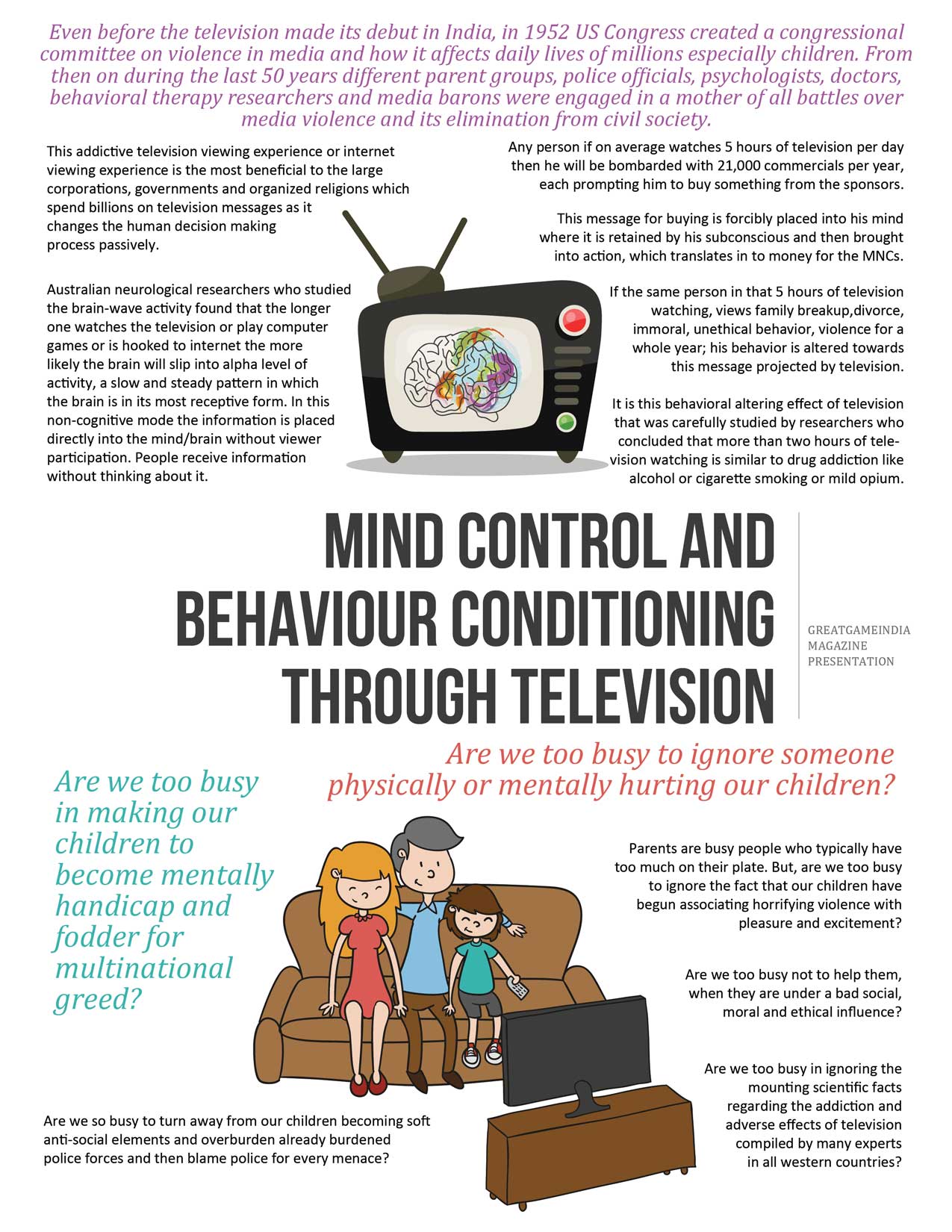 Mind Control Through Television Series Part I GreatGameIndia