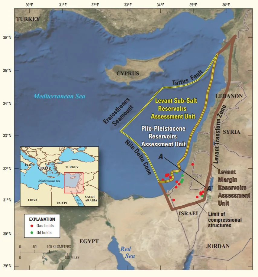 Hydrocarbon reserves discovered in the Levant Bason