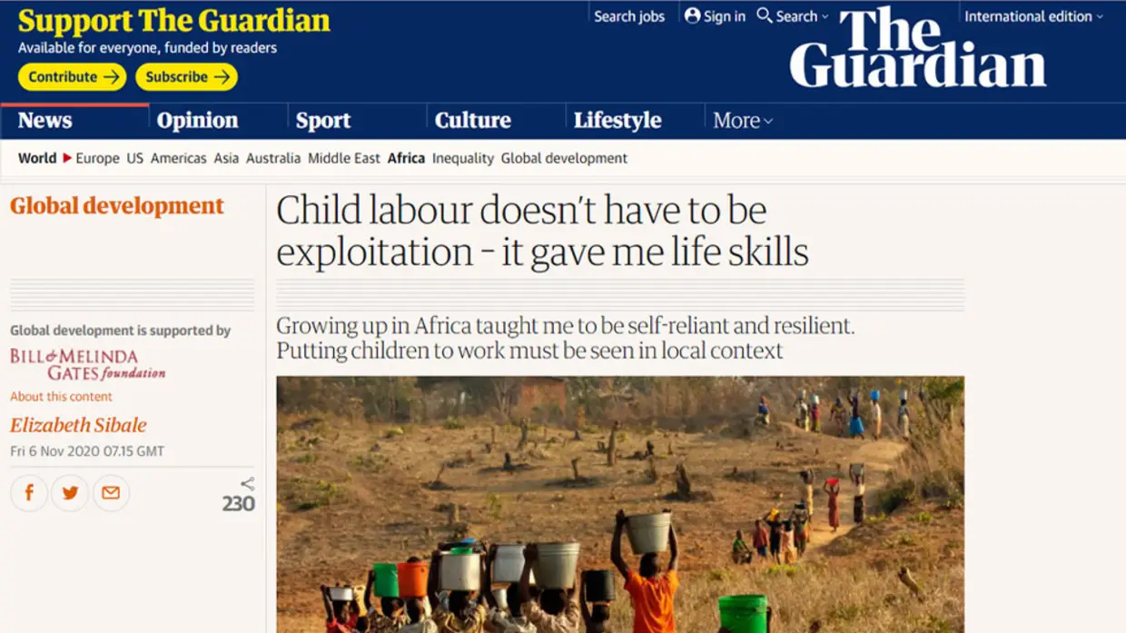Bill & Melinda Gates Foundation Caught Promoting Child Labour In The Guardian