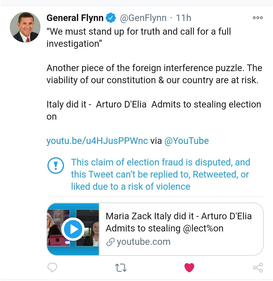 General Flynn tweet on Leonardo Security Head Arturo D’Elia in US Election hacking