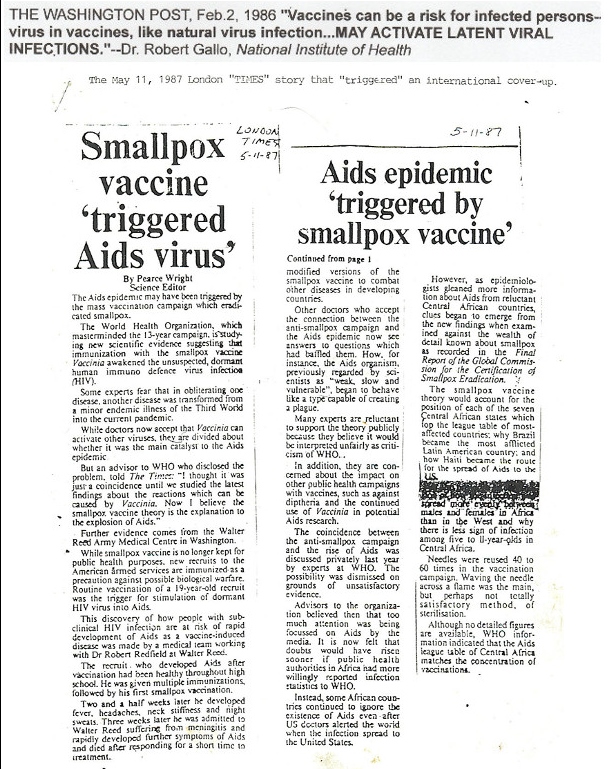 AIDS Small Pox caused by Vaccines