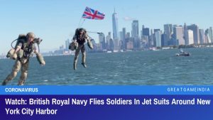 Watch British Royal Navy Flies Soldiers In Jet Suits Around New York City Harbor