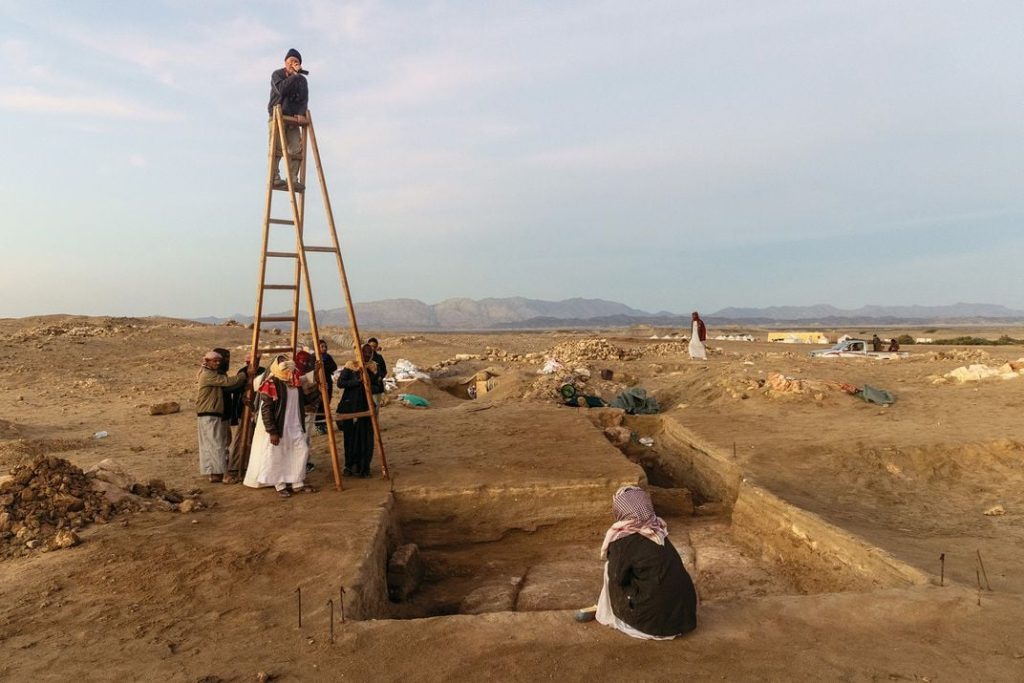 Steven Sidebotham, the excavation co-director, photographing the site toward the end of the 2024 season. The University of Delaware archaeologist has been excavating at Berenike since 1994. Roger Anis