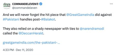 Command Eleven - Pakistani Disinformation Campaign in India9